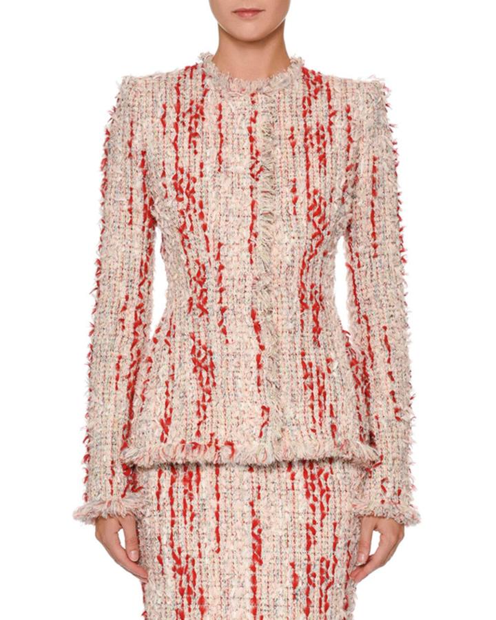 Fitted Chiffon Tweed Jacket