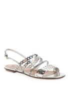 Flat Laser-cut Metallic Slingback