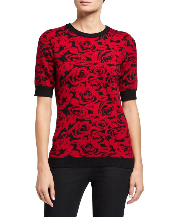Rose Jacquard Pullover