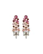 Crystal Encrusted Drop Earrings, Pink