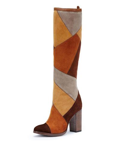 Claude Patchwork Knee Boot