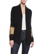 Two-way Sequin-sleeve Cashmere Cardigan
