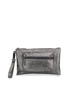Ian Metallic Leather Wristlet