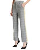 Check Plaid Side-tape Mid-rise Trousers