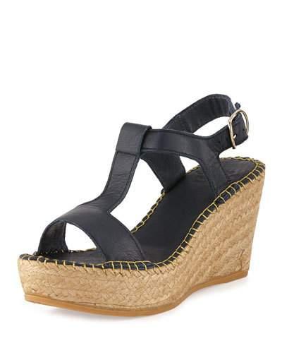 Lemon Leather Wedge