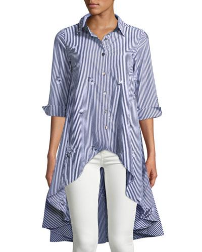 Dress-back Button-up Blouse