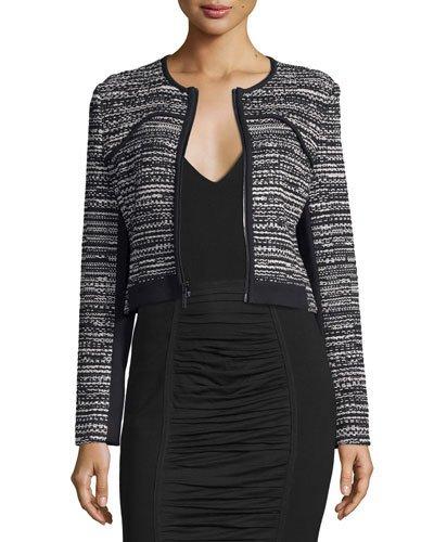 Caity Collarless Zip-up Jacket