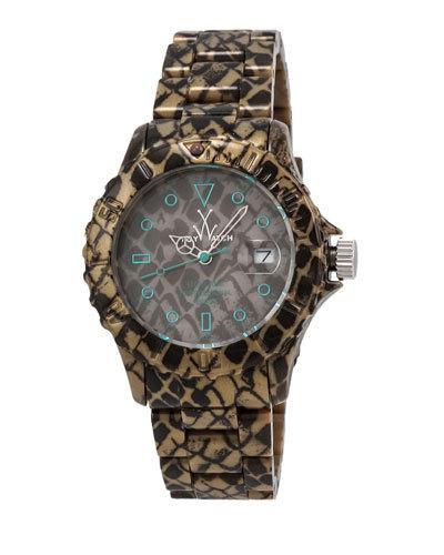 Imprint Reptile-plasteramic Bracelet Watch, Taupe