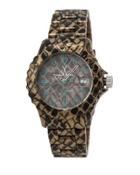 Imprint Reptile-plasteramic Bracelet Watch, Taupe