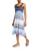 Tie-dye Crochet-trim Dress
