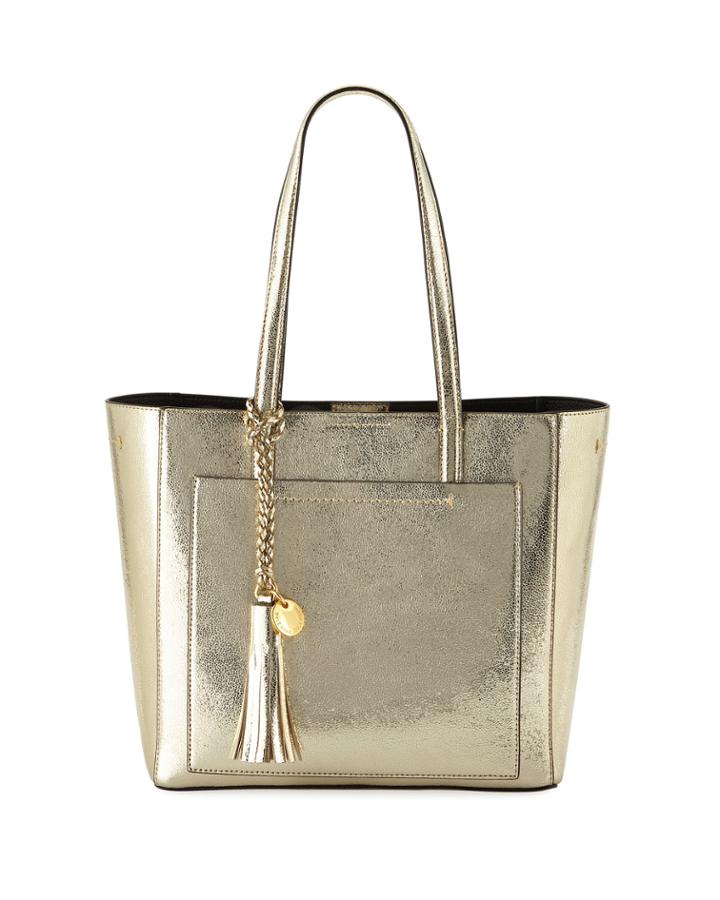 Natalie Small Metallic Tote Bag