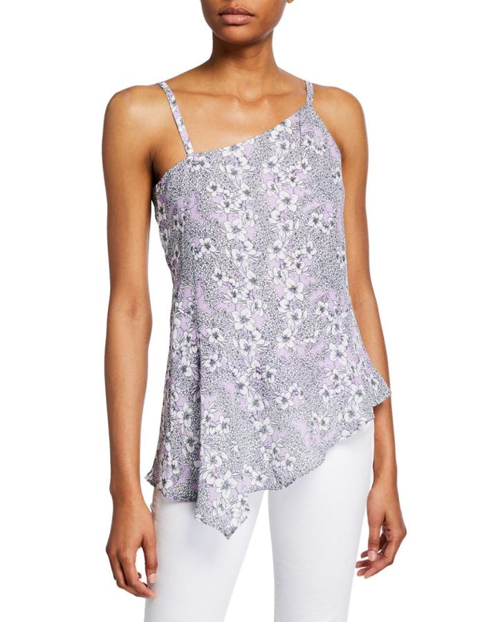 Floral Asymmetric Peplum Top