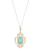 Malta Moonstone, Turquoise & Diamond Pendant Necklace