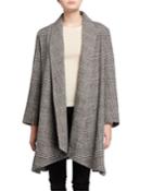 Plaid Tie-front Coat