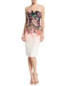 Allysandro Strapless Ruffle-trim Cocktail Dress