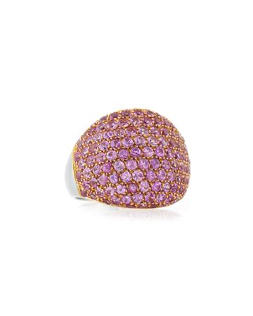 Lc Estate Jewelry Collection Estate Garavelli 18k Pink Sapphire & Diamond Ring, Size
