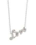 18k White Gold Pave Diamond Love Pendant Necklace