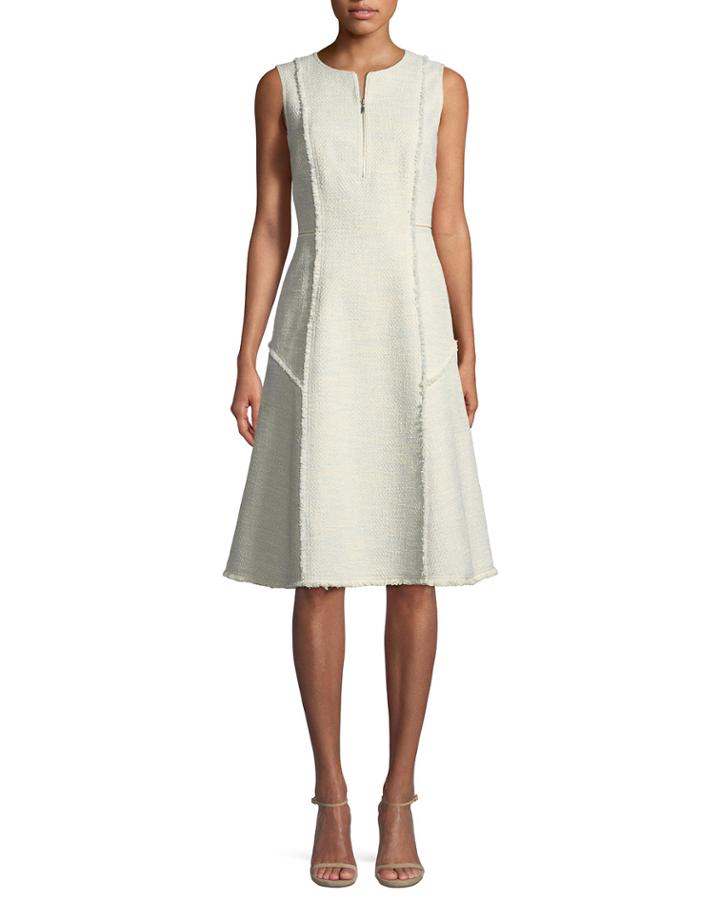 Adrienne Morning Dew Tweed Dress