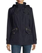 Hooded Zip-front Anorak Jacket, Navy