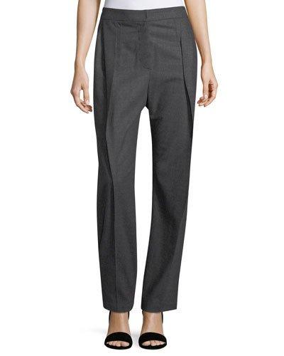Pleated Loose Wool-blend Pants