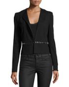 Long-sleeve Jacket W/embellished Waist, Black