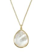 18k Rock Candy Gelato Large Teardrop Pendant Necklace In Mother-of-pearl Doublet