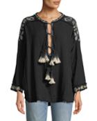 Sai Gauze Tassel-tie Blouse