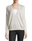 Wool-cashmere Deep-v Sweater,