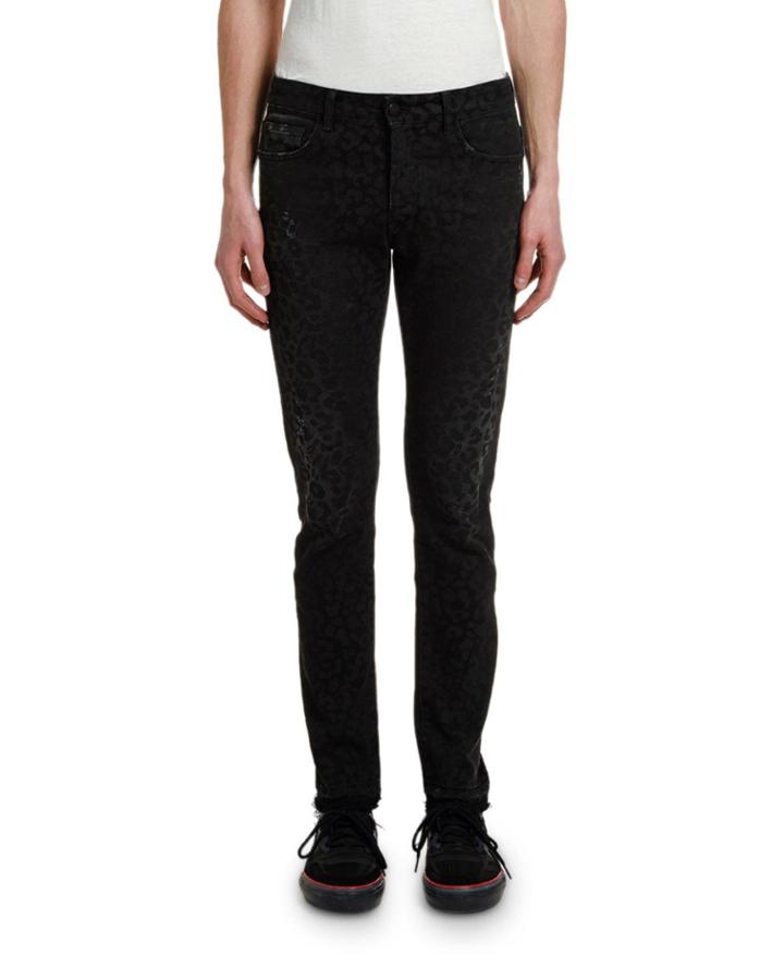 Men's Leopard Rinse-wash