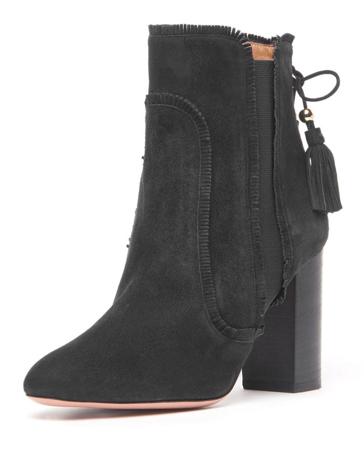 Tristan Fringed Suede Ankle Bootie