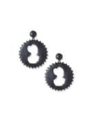 Painted Cameo Disc Earrings