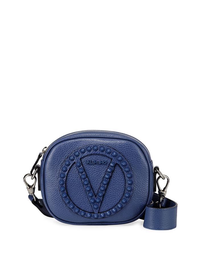 Nina Rock Dollaro Studs Leather Crossbody Bag