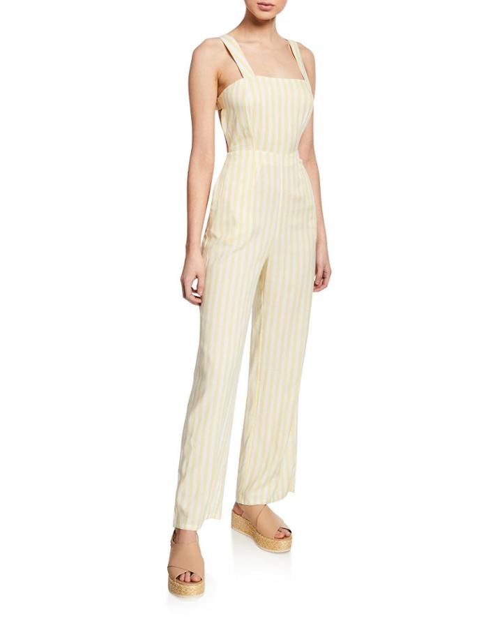 Vienne Striped Square-neck Jumpsuit