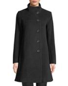 Asymmetric Button-front Pea Coat
