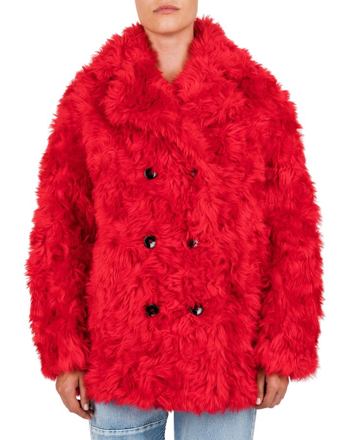Faux-fur Double-breasted Coat