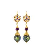 Cloisonne Linear Drop Bead Earrings