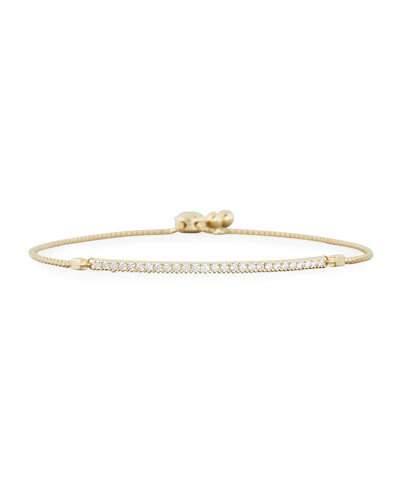 14k Yellow Gold Thin Diamond Bar Bracelet