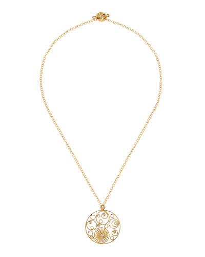 Diamond Circle Swirl Station Necklace
