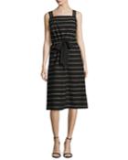 Lorelei Sleeveless Vesterbo Striped Cotton Dress, Black