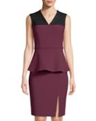 Mechanical Stretch Peplum Dress