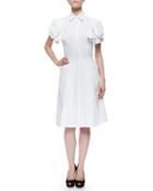 Puff-sleeve Pique-knit