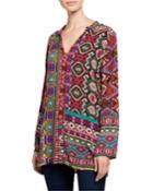 Emilia V-neck Printed Tunic Blouse