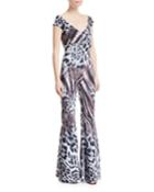 Thofa Animal-print Flared Jumpsuit