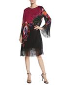 Paisley Knit Fringed Bell-sleeve