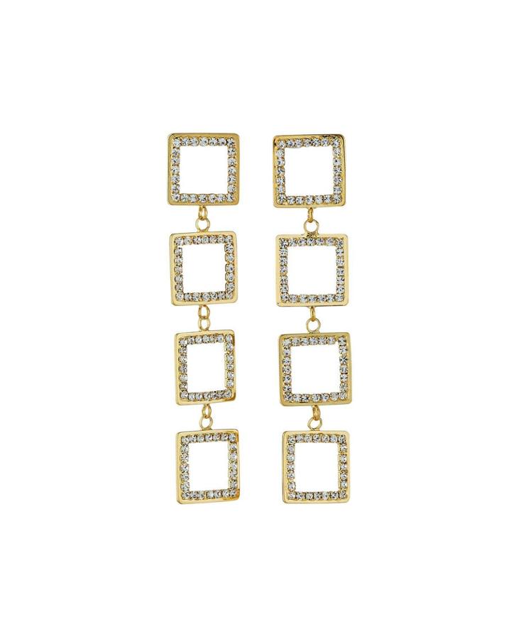 4-tier Squares Earrings