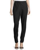 Wool-blend Woven Trousers, Black