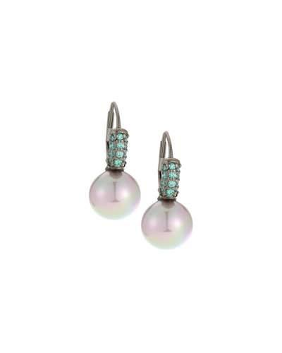 10mm Mixed Cubic Zirconia Pearly Earrings