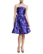 Strapless Draped Cocktail Dress, Ultra