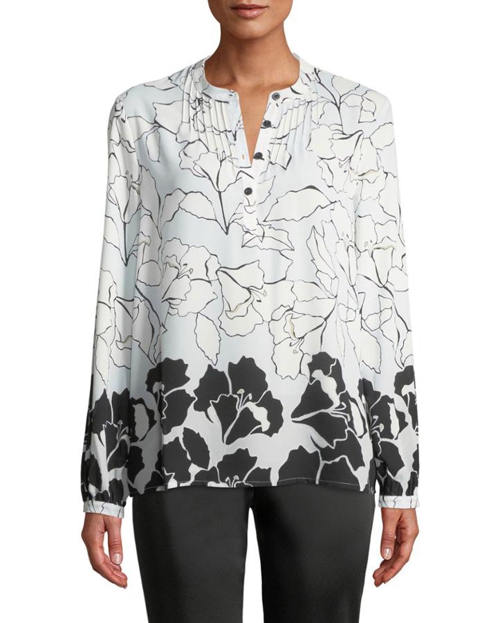 Floral Georgette Button-front Blouse