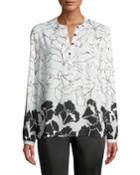 Floral Georgette Button-front Blouse